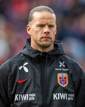 Goalkeeper Ørjan Håskjold Nyland of Norway line up