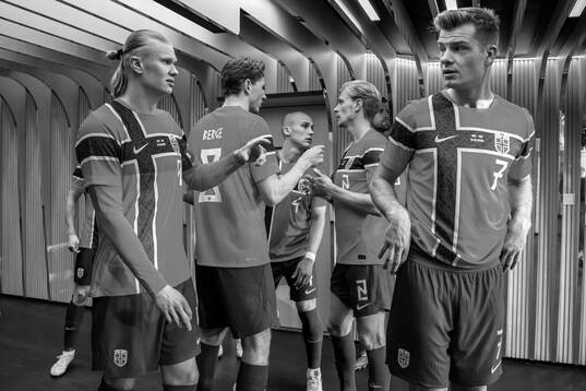 Erling Braut Haaland and Alexander Sørloth of Norway at
