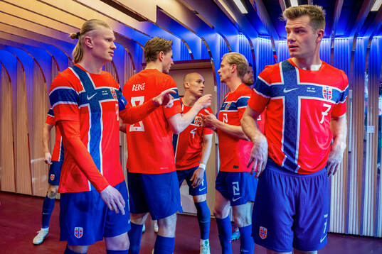 Erling Braut Haaland and Alexander Sørloth of Norway at