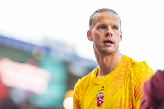 Goalkeeper Ørjan Håskjold Nyland of Norway at half-time