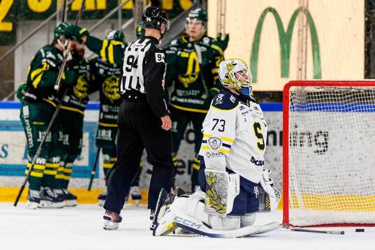 Södertäljes målvakt Love Härenstam deppar