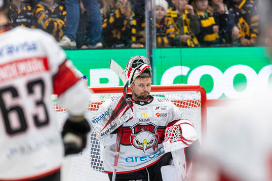 Malmö Redhawks målvakt Marek Langhamer deppar