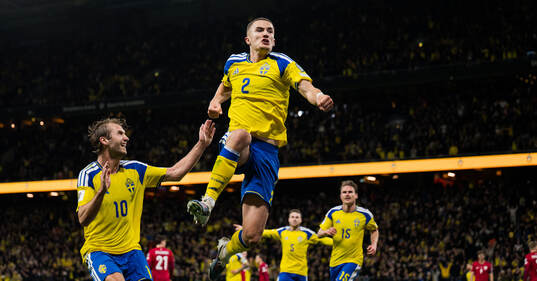 Gustaf Lagerbielke of Sweden celebrates