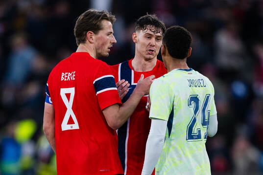 Sander Berge, Jørgen Strand Larsen of Norway and Luca