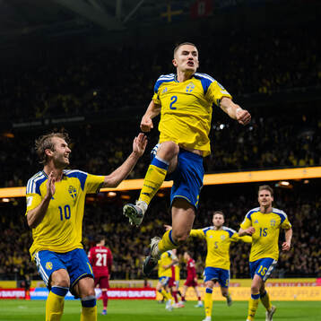 Gustaf Lagerbielke of Sweden celebrates