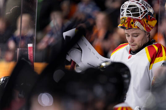 Brynäs målvakt Erik Källgren deppar