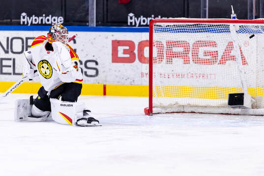 Brynäs målvakt Erik Källgren när Växjös Hugo