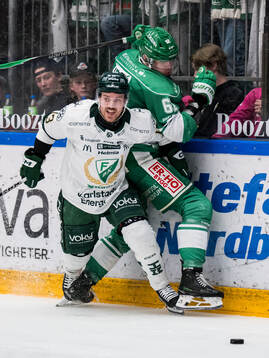 Färjestads Joel Kellman och Rögles Lubos Horky