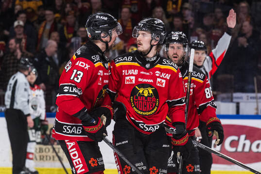 Luleås Eetu Koivistoinen, Oskari Laaksonen och Mathias