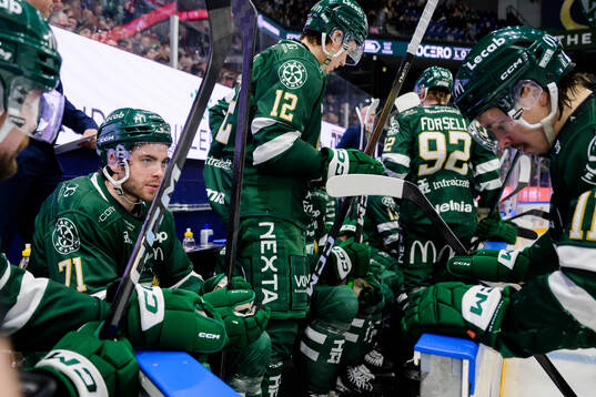 Färjestads Viktor Lodin och Joakim Nygård deppar
