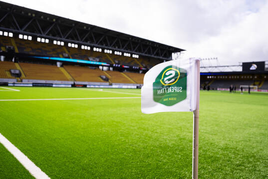 Hörnflagga med Superettans logga
