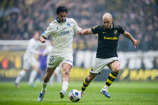 Halmstads Rocco Ascone och AIKs Amel Mujanic