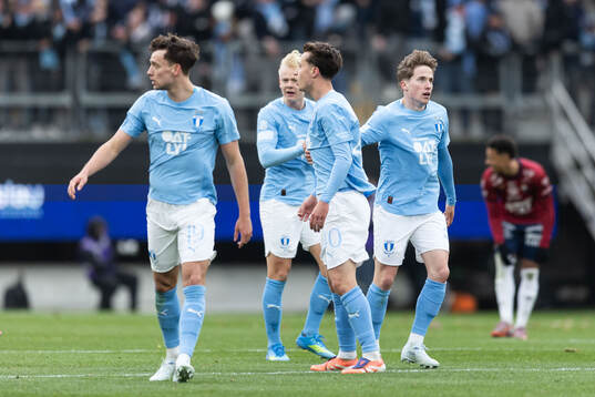 Malmö FFs Kenan Busuladzic, Otto Rosengren och Johan
