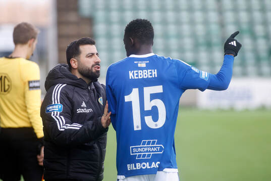 GIF Sundsvalls huvudtränare Erol Ates och Suwaibou Kebbeh