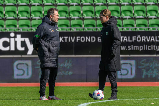 Varbergs assisterande tränare Tobias Hysén och tränare