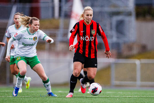 Hammarbys Bea Sprung och Brommapojkarnas Ellen Gibson