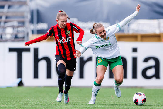 Brommapojkarnas Ida Bengtsson och Hammarbys Gudrún
