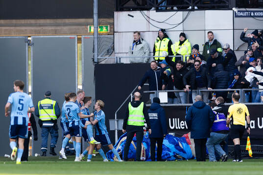 Djurgårdens Patric Åslund jublar med lagkamrater
