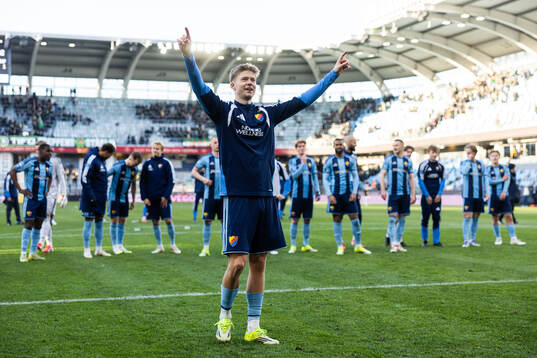 Djurgårdens Patric Åslund jublar