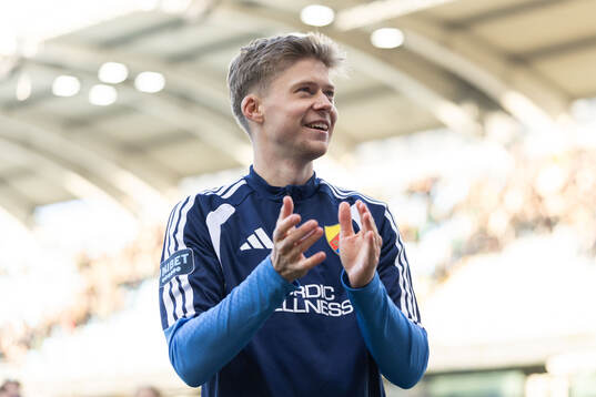 Djurgårdens Patric Åslund jublar