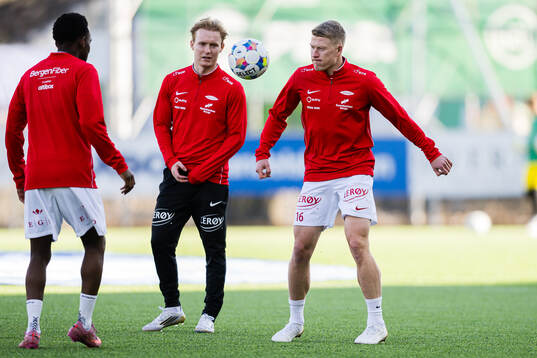 Kristian Eriksen of Brann warms up