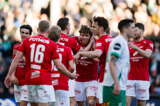 Niklas Jensen Wassberg of Brann celebrates