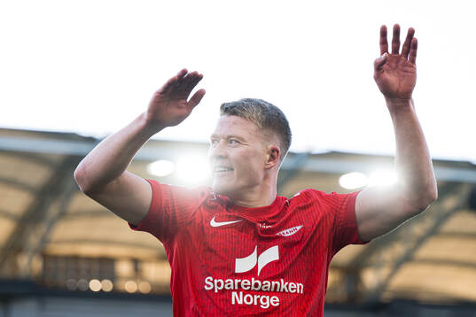 Kristian Eriksen of Brann celebrates