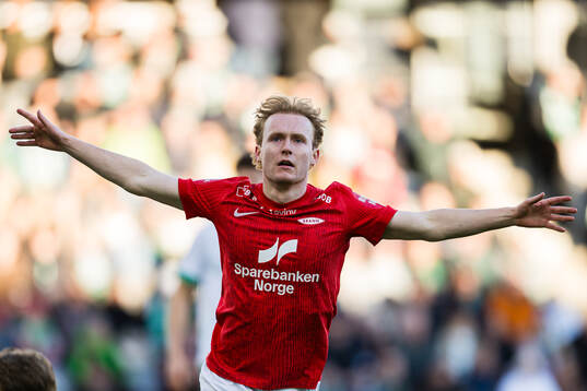 Markus Haaland of Brann celebrates