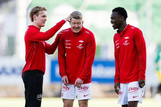 Markus Haaland, Kristian Eriksen and Rabbi Matondo of Brann