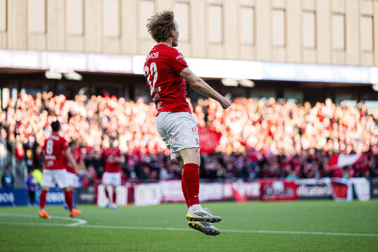 Markus Haaland of Brann celebrates