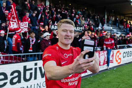 Kristian Eriksen of Brannafter the Eliteserien match