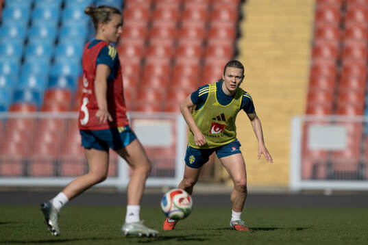 Beata Olsson of Sweden at a training session