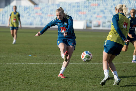 Stina Blackstenius of Sweden at a training session