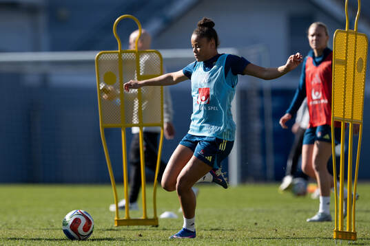 Felicia Schröder of Sweden at a training session