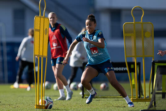 Felicia Schröder of Sweden at a training session