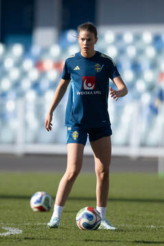Bella Andersson  of Sweden at a training session