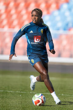 Evelyn Ijeh of Sweden at a training session