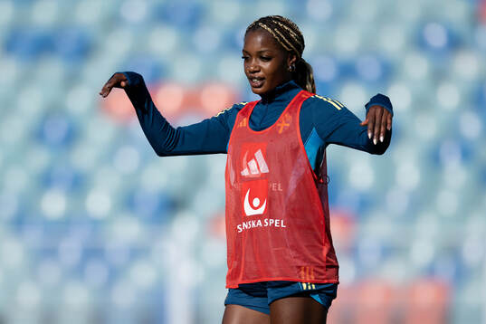 Evelyn Ijeh of Sweden at a training session