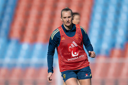 Stina Blackstenius of Sweden at a training session