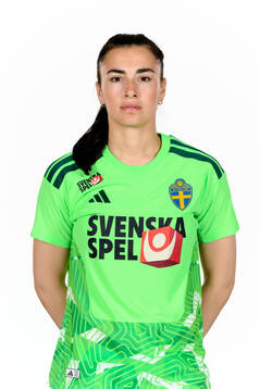 Goalkeeper Zecira Musovic of the Swedish women's national