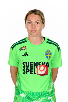 Goalkeeper Jennifer Falk of the Swedish women's national