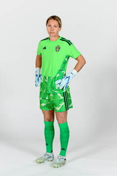 Goalkeeper Jennifer Falk of the Swedish women's national