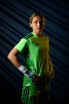 Goalkeeper Jennifer Falk of the Swedish women's national