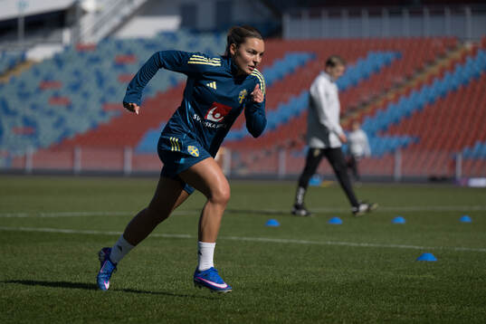 Johanna Rytting Kaneryd at a training session with the