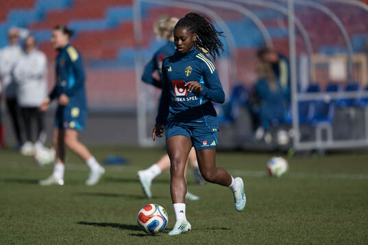 Monica Jusu Bah at a training session with the women's