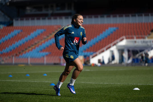 Johanna Rytting Kaneryd at a training session with the