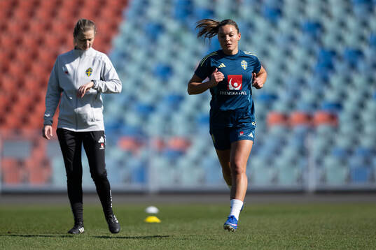 Johanna Rytting Kaneryd at a training session with the