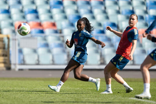 Monica Jusu Bah at a training session with the women's