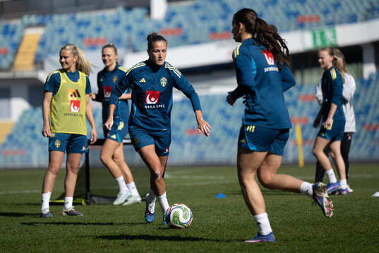 Filippa Angeldahl at a training session with the women's