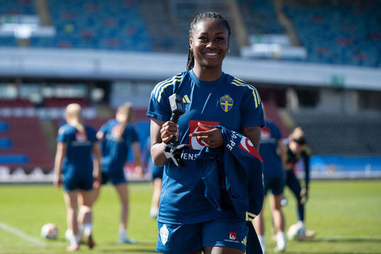 Monica Jusu Bah  at a training session with the women's